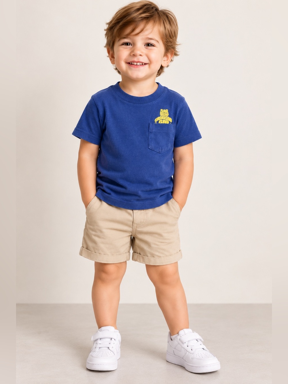 Baby GAP 2T Blue “GAP Original” Graphic Pocket T-Shirt 100% Cotton